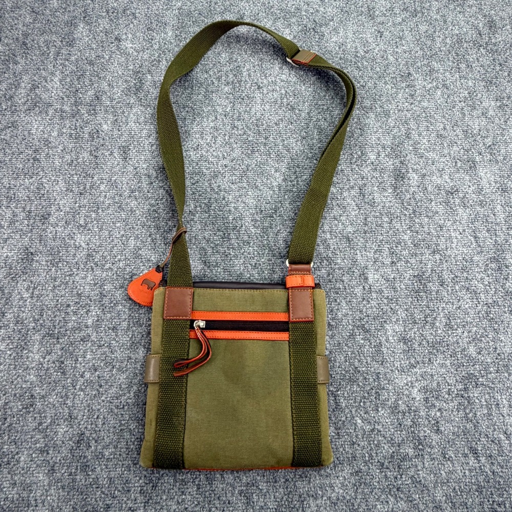 Mywalit Crossbody Bag Womens Olive Brown Orange Colorblock - Picture 2 of 16